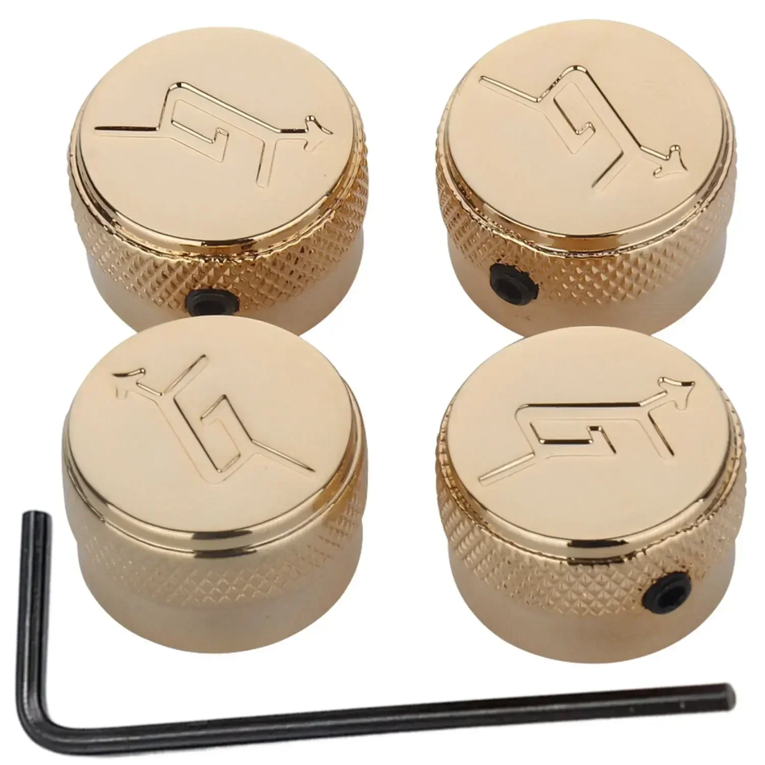 

4 Pieces Stainless Steel G-Arrow Logo KnobSpeed Locking Control Volume Tone Knobs With Screws Gold Fits Gret-ch Guitar Bass