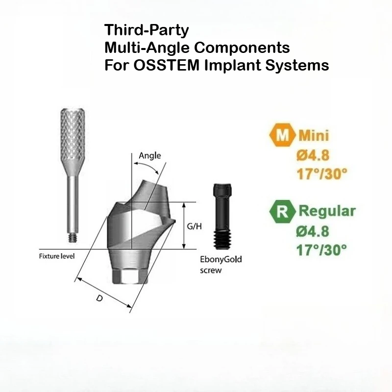 10Pcs Third-Party Accessories for OSSTEM Implant Systems​ Compatible with Angled Abutments & Multi-Unit Prosthetic Components