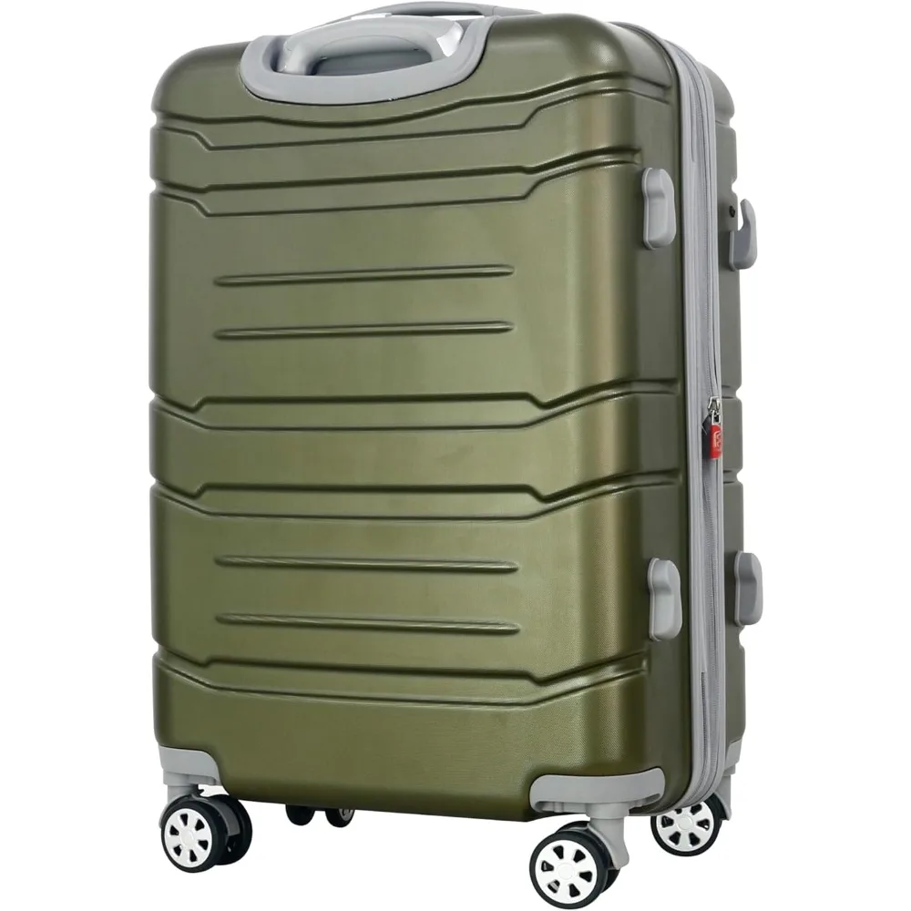 Lightweight 22 Inch Expandable Hardside Spinner Luggage with Lock, Carry-On Suitcase for Travel, USA Denmark Design