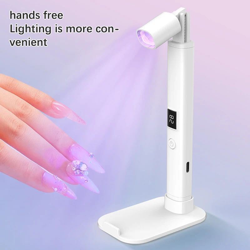 Nail Lamp Dryer Portable With Bracket Rechargeable Led Nail Lamp Quick Drying Light Stand Style Manicure Lamp For Nails Gel Dry