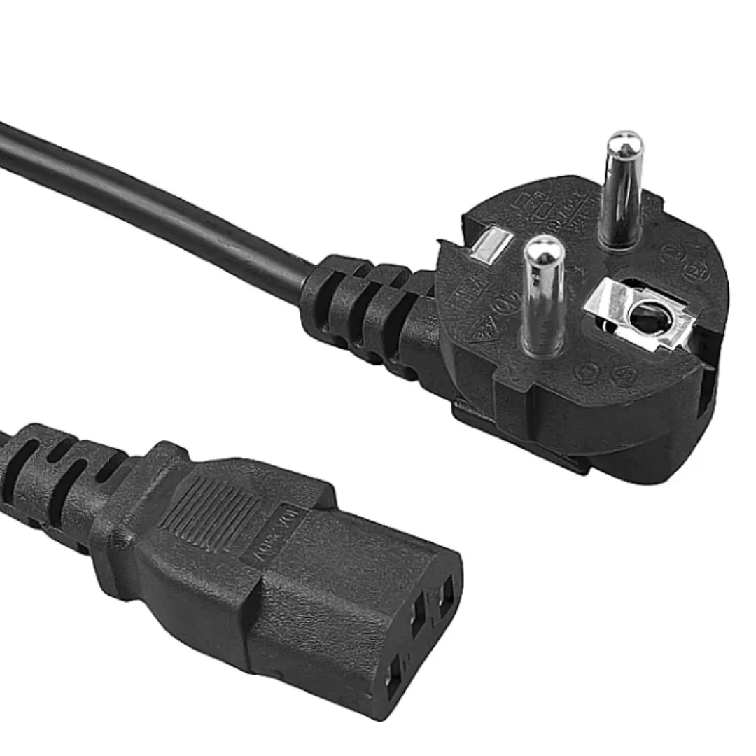 EU/US Plug1.5m 5FT 3 Pin 18 AWG 60C 250V  Universal Power Cord Cable For NEMA 5-15P To IEC320C13 Black PWC75A150 EU/US