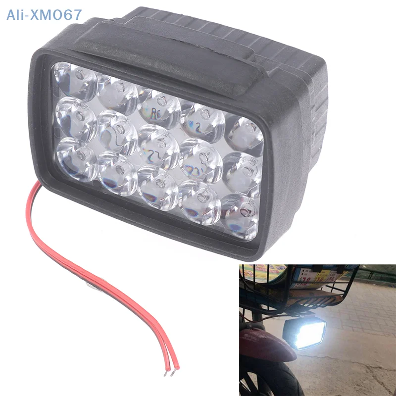 Motorcycle Headlight Spot Light 15 LED 1000LM For Motos ATV Scooter Lighting