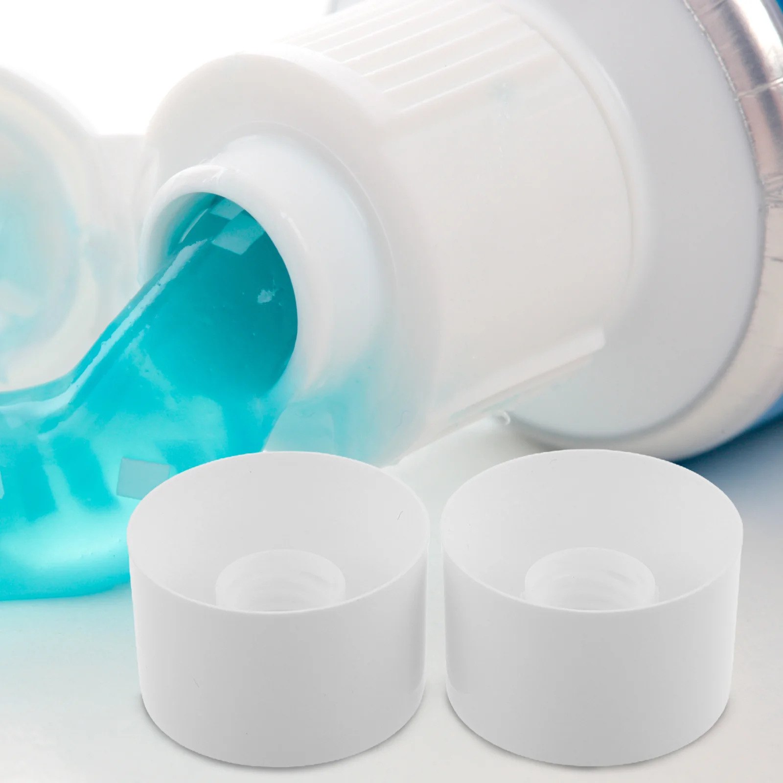 100 قطعة أغطية زجاجات غسل الوجه مانعة للتسرب غطاء الوجه معجون الأسنان توبر قبعات الحمام موزع قابلة لإعادة الاستخدام معجون الأسنان غطاء توبر #6