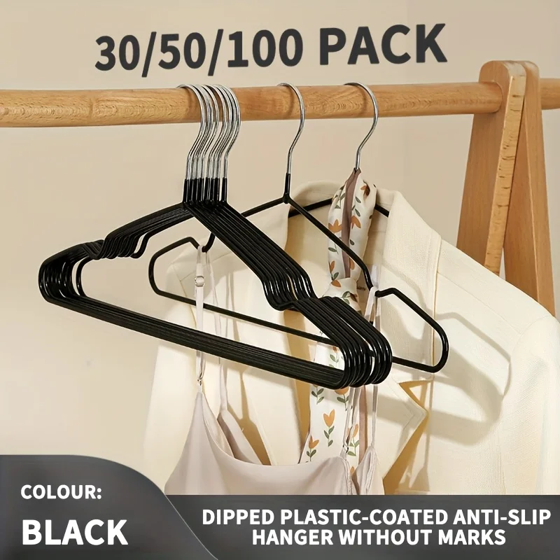 10pcs Hangers for Clothes Metal Non-slip Hanger Anti-slip Clothes Coat Racks Adult Hanger Space-saving Wardrobe Organization
