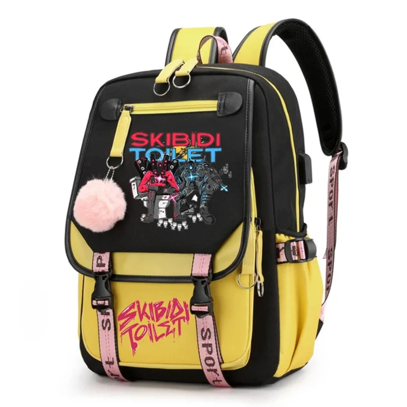 Spiel Skibidi Toilette Schult asche Teenager USB-Aufladung Rucksack Cartoon Jungen Mädchen Bücher tasche Laptop Rucksack Reisetasche Kinder Rucksack