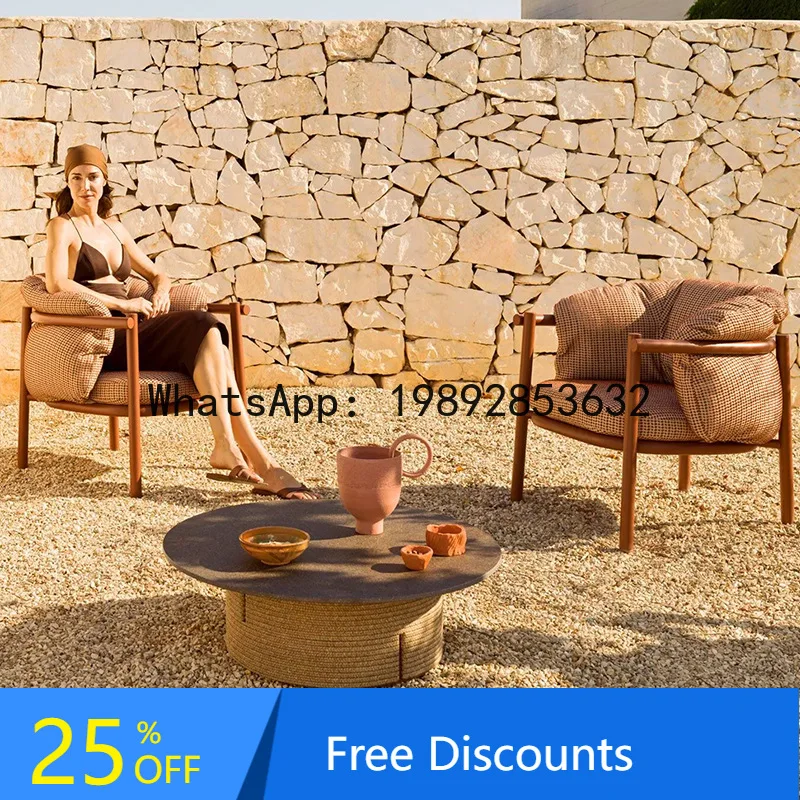 XL Outdoor Sofa Rattan Woven Courtyard High-end Open-air Rainproof Sunproof Villa Balcony Hotel Garden Furniture