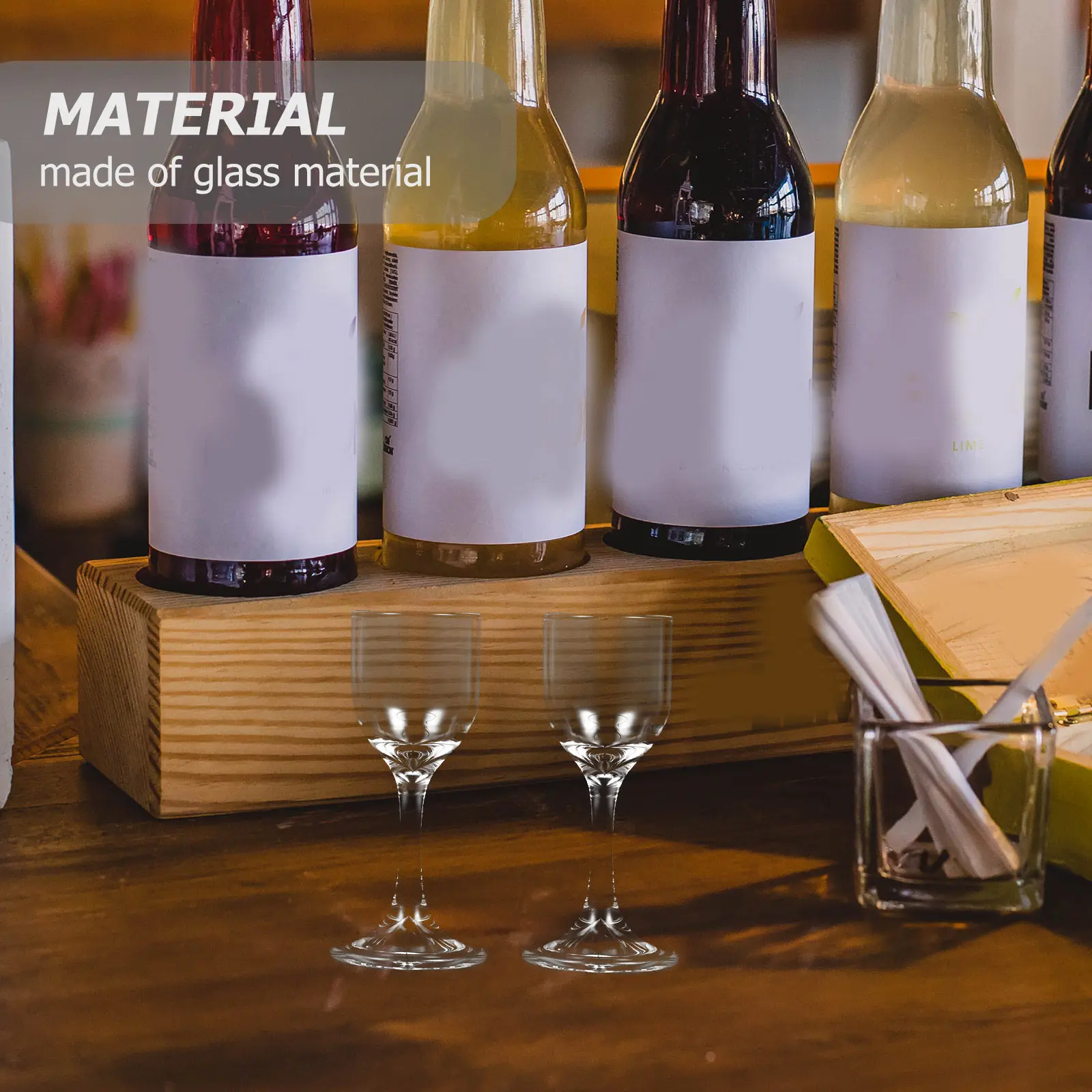 Juego de 6 Copas de Vino de Vidrio, Copas de Licor Pequeñas Transparentes, Reutilizables, Elegantes y Decorativas para el Hogar, la Oficina o Fiestas