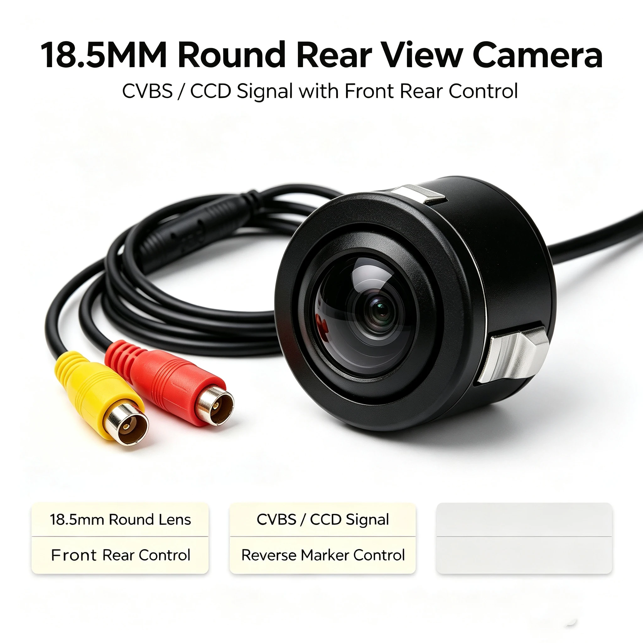 Car DVD navigation 12V reversing rear view HD CCD punched front view camera universal 18.5mm waterproof