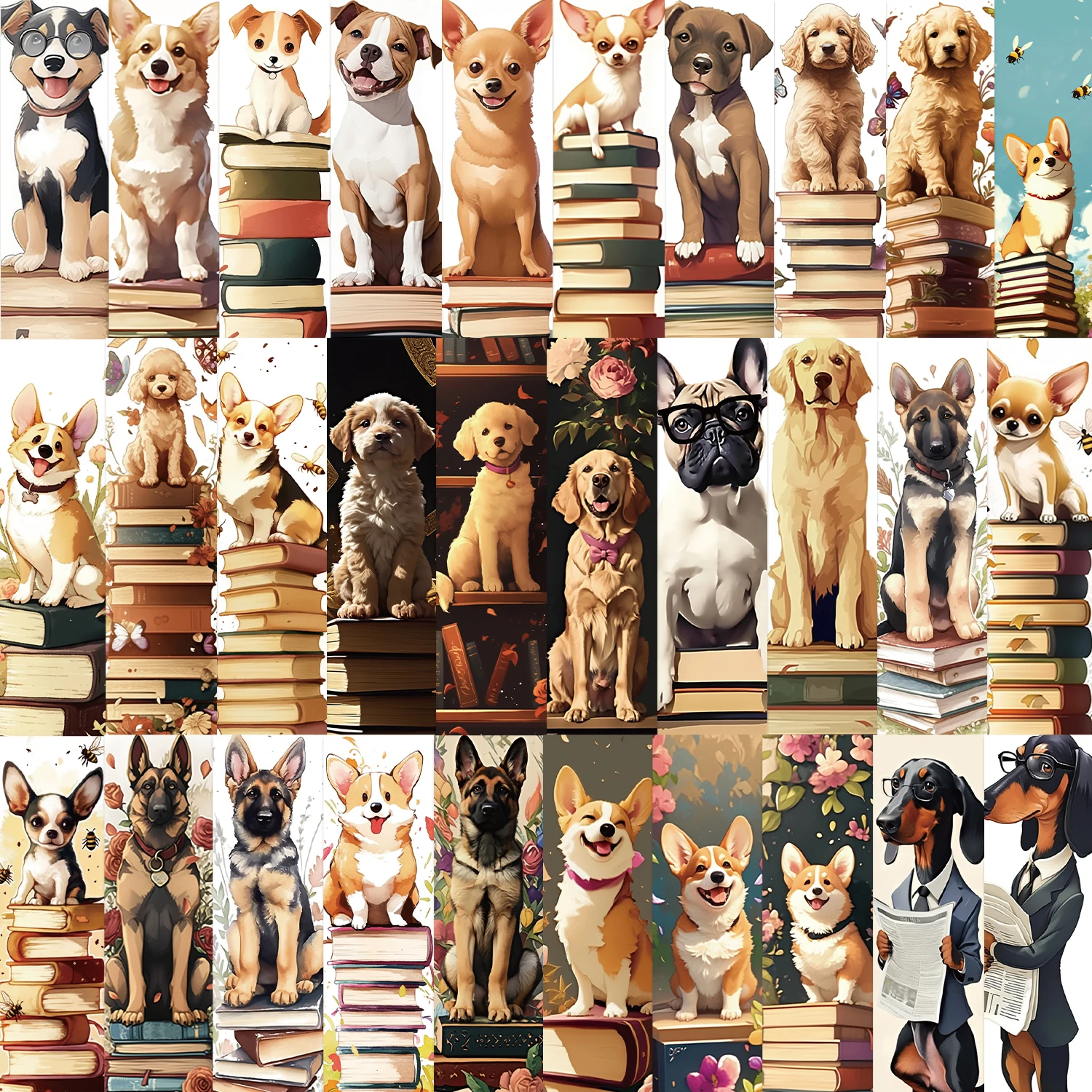 30 Uds. Marcapáginas de animales para perros, marcapáginas de página de oficina para biblioteca, papel de oscuridad estético DIY, marcadores de página para lector de estudiantes