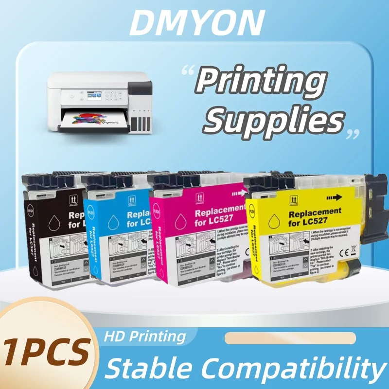 1PCS J4350 J4550 4Color Compatible LC527 1300Pages Europe Ink Cartridge For Brother MFC J4350DW J4550DW Printer Cartridge
