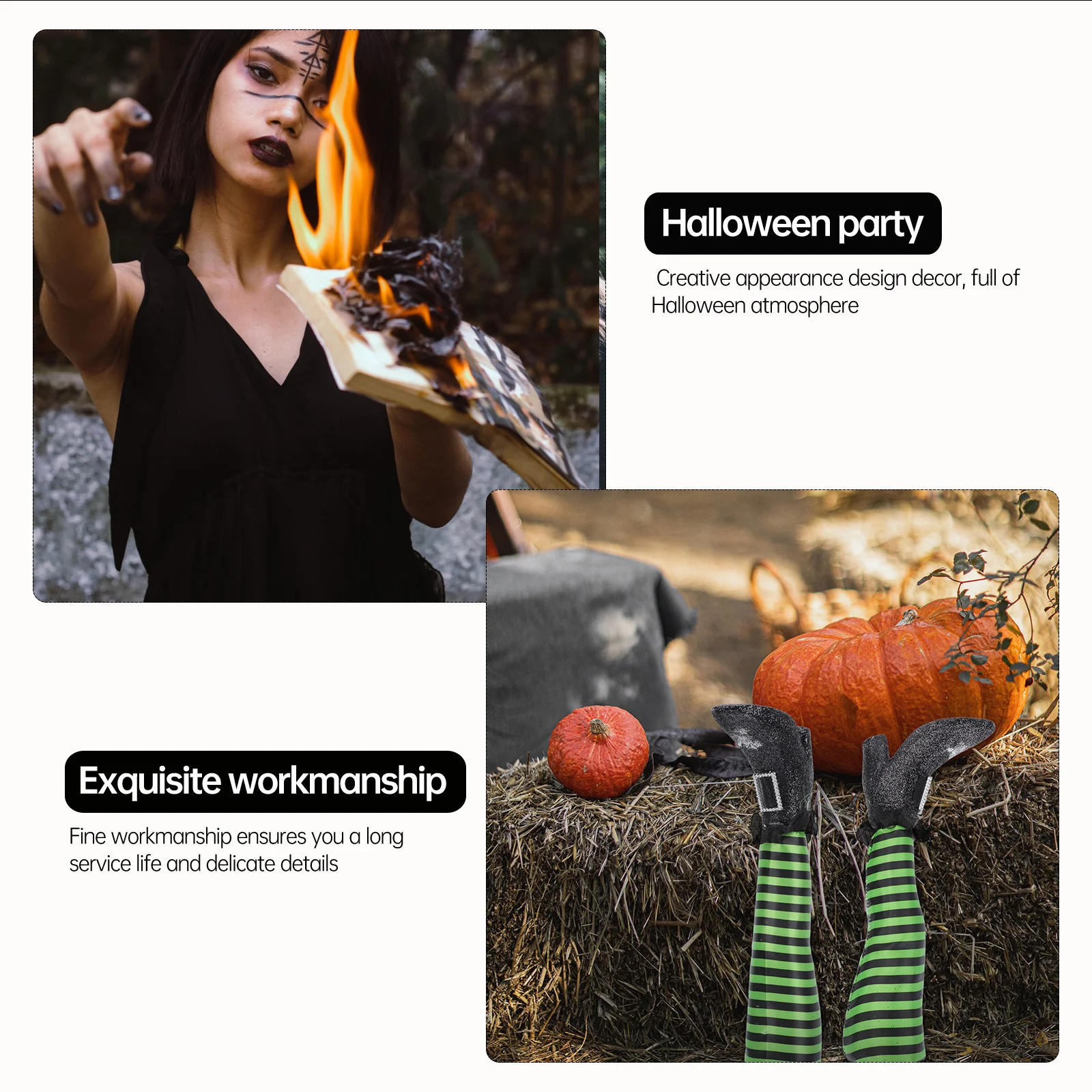 

1Pair Witch Leg Decoration Halloween Body Part Garden Yard Decor Haunted House Party Ornament Lawn Lawn Outdoor Prop Supply