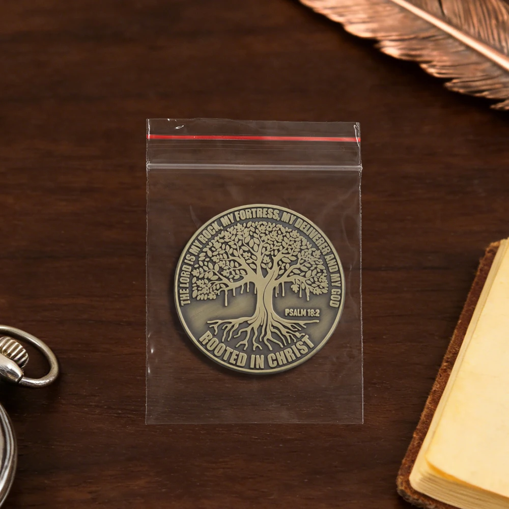 In Christus verwurzelte Baum-Emaille-Brosche Psalm 18:2 Schriftwort Der Herr ist meine Felsigkeit, meine Festung, mein Erlöser Religiöser Glaubens-Pin Access – Detail 14