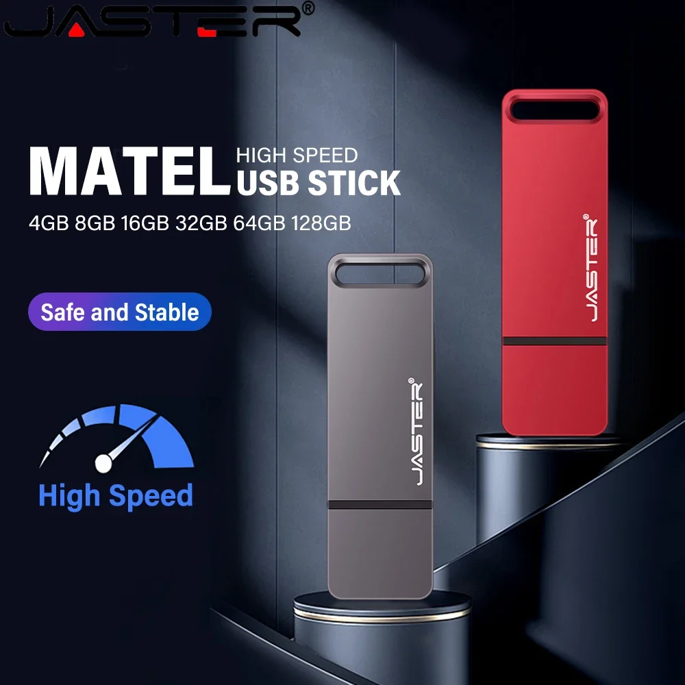 JASTER czerwony metalowa pamięć USB Flash 128GB High Speed Pendrive 64GB wolny brelok pamięć Usb 32GB rzeczywistej pojemności Usb Memoria 16GB