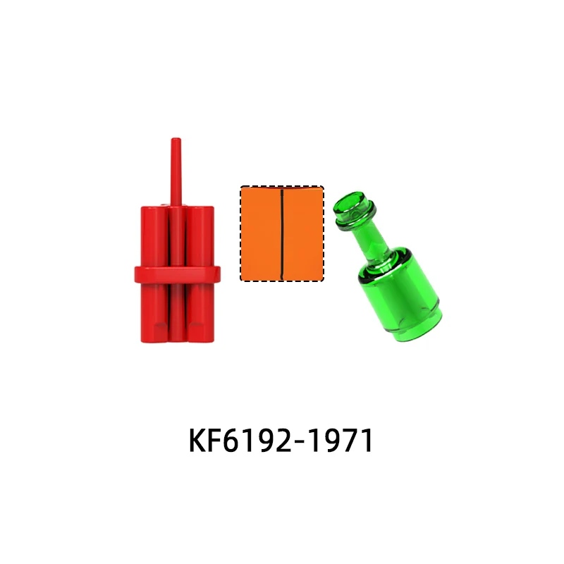 A bomba microfone garrafa vara figuras de ação armas calças peças de cabelo modelo blocos moc tijolos conjunto presentes brinquedos kf6192