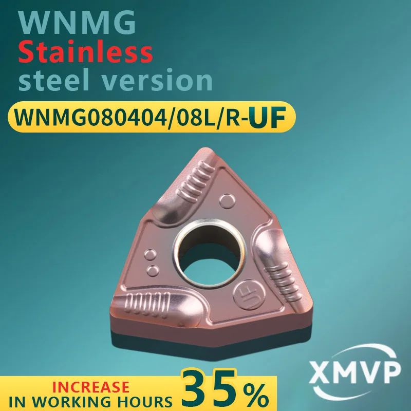 

Peach-shaped CNC turning tool WNMG08040408LR-UF stainless steel grade BM8818 turning tool grain