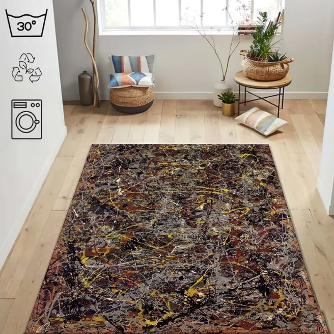 Famous Paintings No5 1948American Painter Painting Rug Living Room Rug Salon Decor Rug Classic Art Rug Office Rug