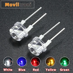 50pcs F8 8mm White Blue Green Red Yellow LED Clear Super Bright Hat Light Emitting Diodes Highlighted Lamp 0.25/0.35/0.5/0.75W