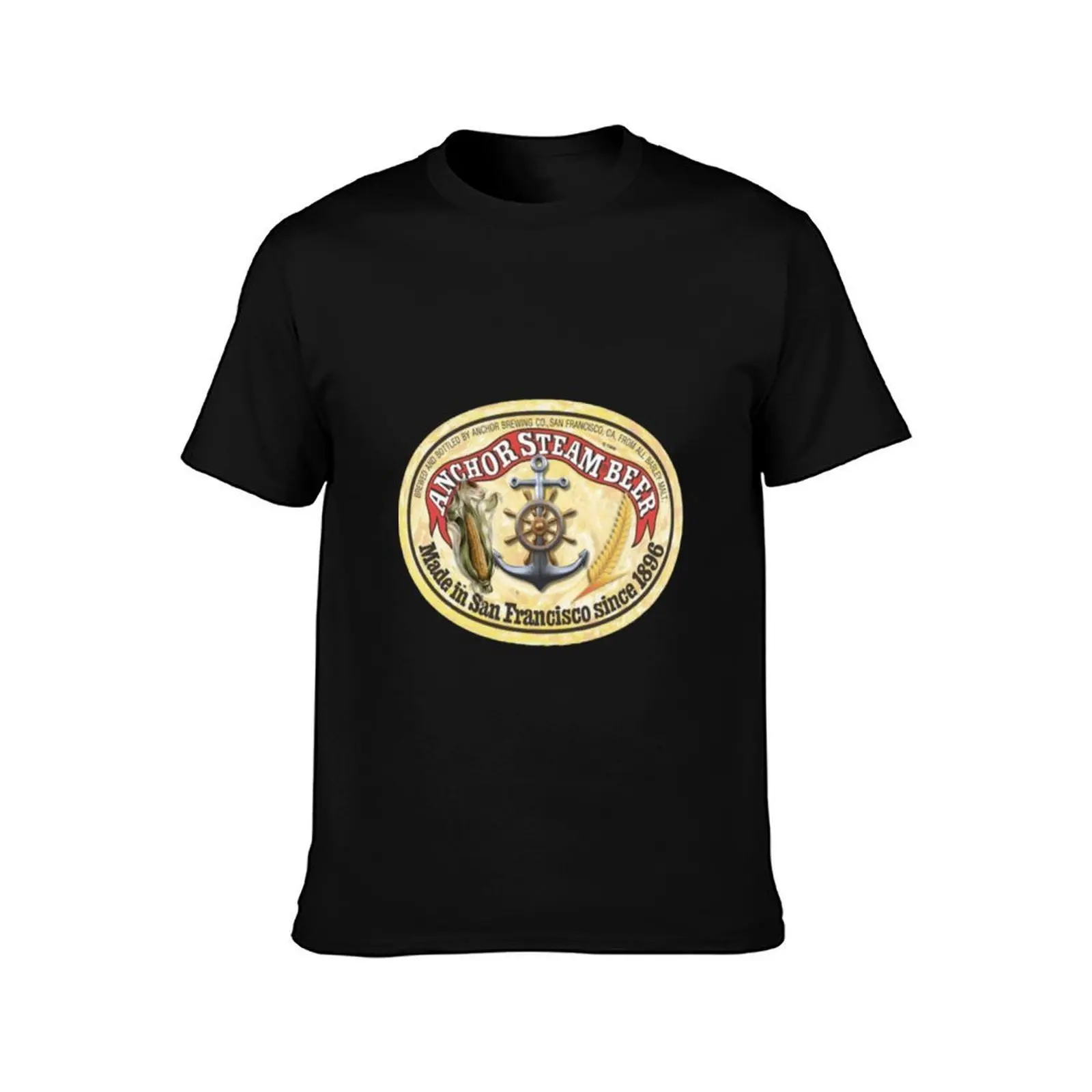 Anchor Steam Beer T-Shirt Summer Casual Cotton Tee Oversized Streetwear Tops Vintage Graphic Print Loose Fit Short Sleeve