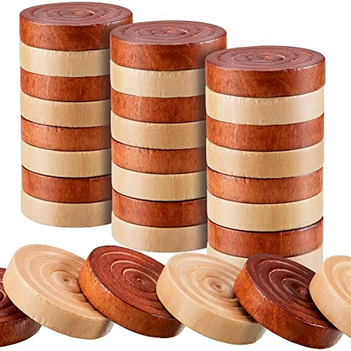 30 Teile/satz Holz Runde Dame Stücke Für Backgammon Schach Spiel Zubehör – Detail 4