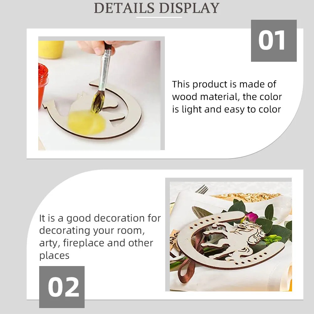 

48 шт. деревянных заготовок в форме подковы, натуральное светлое дерево, материал для рукоделия, для росписи, декора, украшения камина, школьного творчества