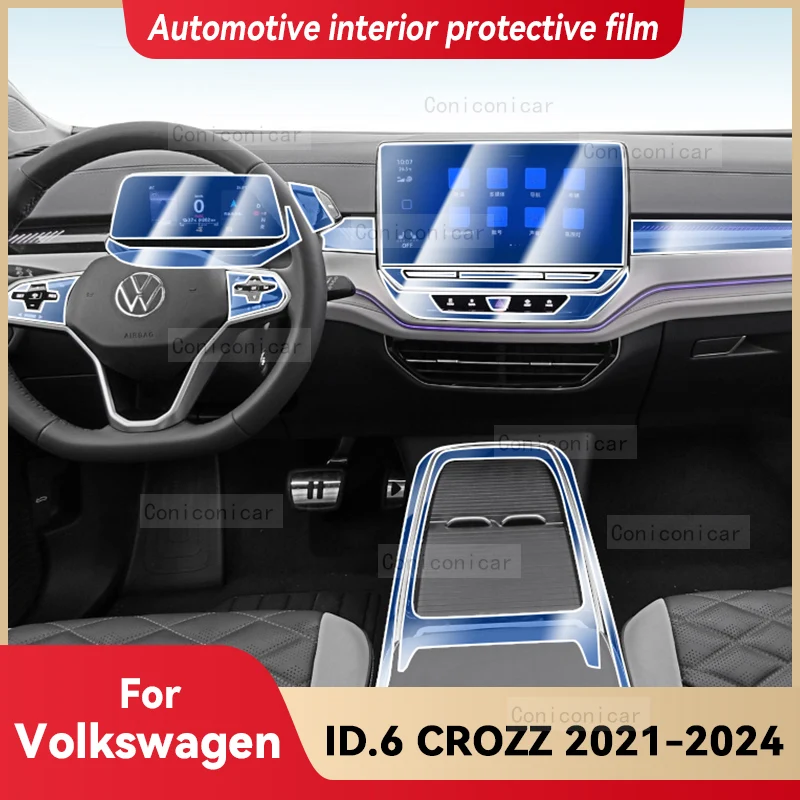 

For Volkswagen ID.6 CROZZ 2021-2024 Car Gearbox Panel Film Dashboard Protective Sticker Interior Anti-Scratch Film Accessories