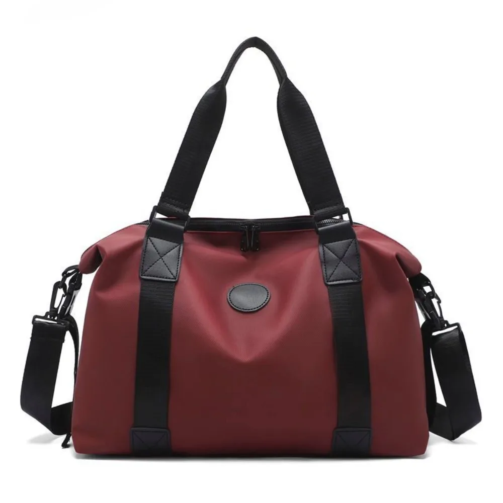 

Large-Capacity Womens Travel Tote Bags Solid Color with Zipper Sports Shoulder Pack Overnight Bag Fashion Luggage Storage Bag