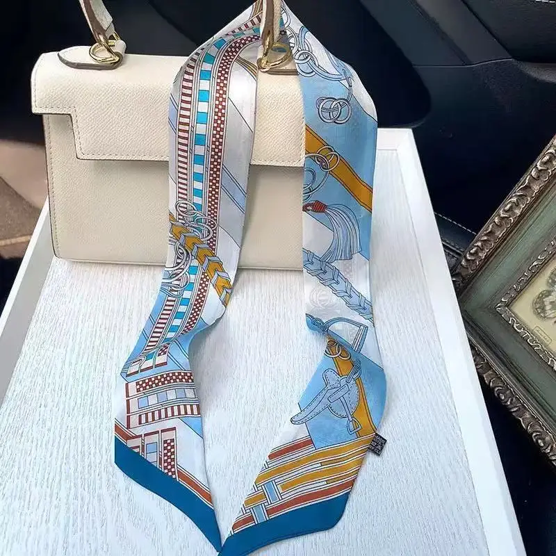 5 * 90Cm French Four Seasons Versatile Belt Carriage Chain Women's Wrap Bag Twill Ribbon Headband Small Scarf Wholesale