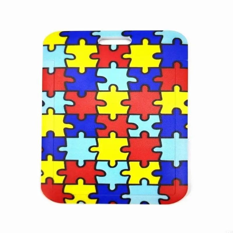  Colorful Autism Puzzle Lanyard with Cards Holder for Mobile Phones Daily Use