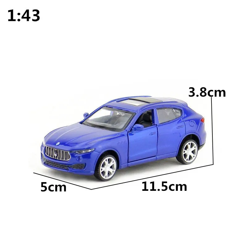 1:43 Maserati Levante SUV lega pull-back modello di veicolo pressofuso modello di auto in metallo colore casuale