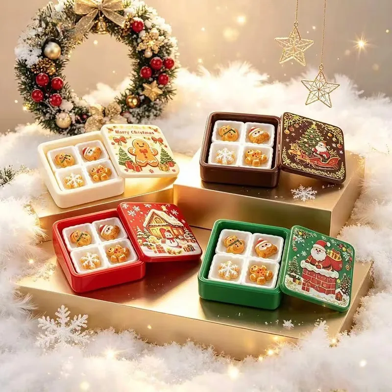 3D Resin Cabochon Cute Christmas Gingerbread Biscuit Gift Box DIY Accessory for Keychain Earring Dollhouse Mini Ornament