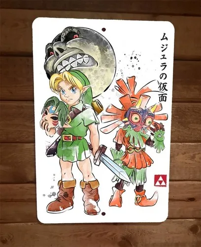 Majoras Legend of Link Mask  Metal Wall Sign Video Game Poster