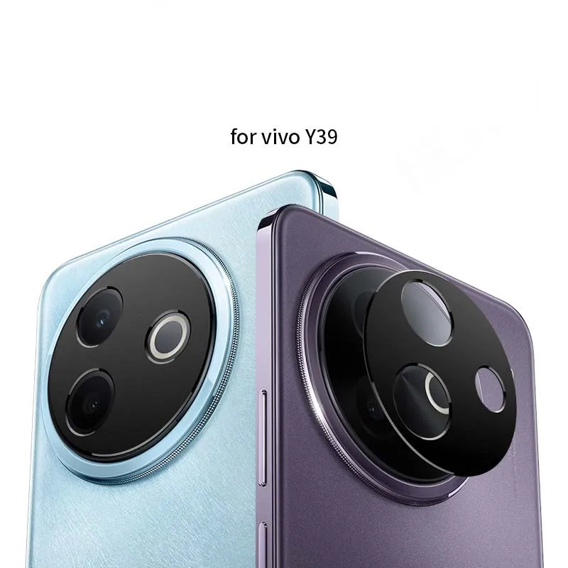 

for Vivo Y39 Camera Bezel Cover Super Slim Hollow Lens Protector Cap Anti Scratch Black Metal Film Sticker