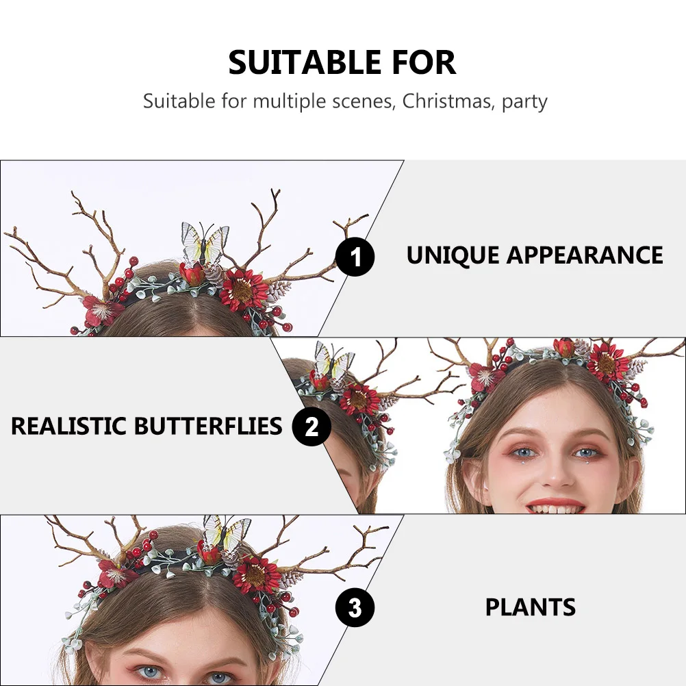 

Christmas Antler Hairb Reindeer Headpiece Lightweight Non Deformation Festive Hoop Headb s Party Decorations Holiday Accessories