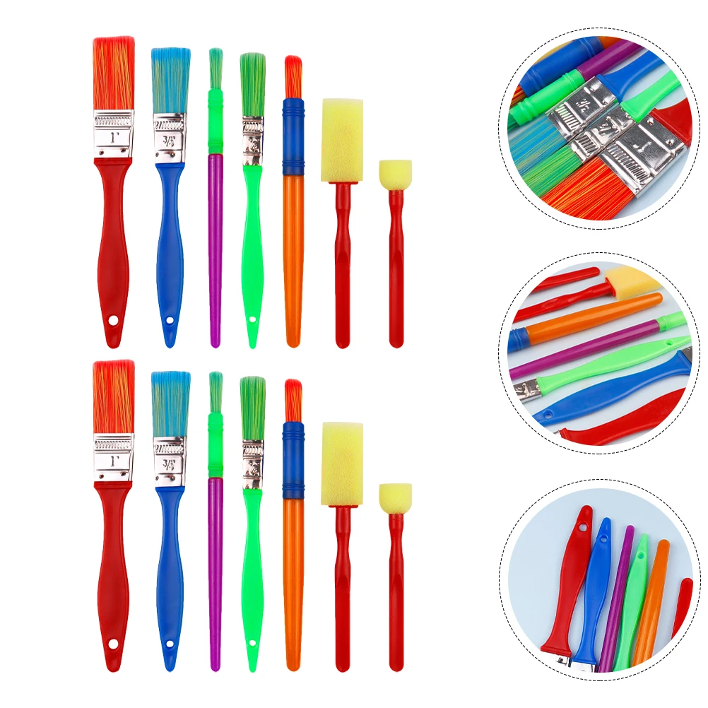 

14Pcs Painting Brushes for Kids Safe Drawing Brush Set Watercolor Oil Painting Tools Drawing Brush Doodling Premium Art Paint
