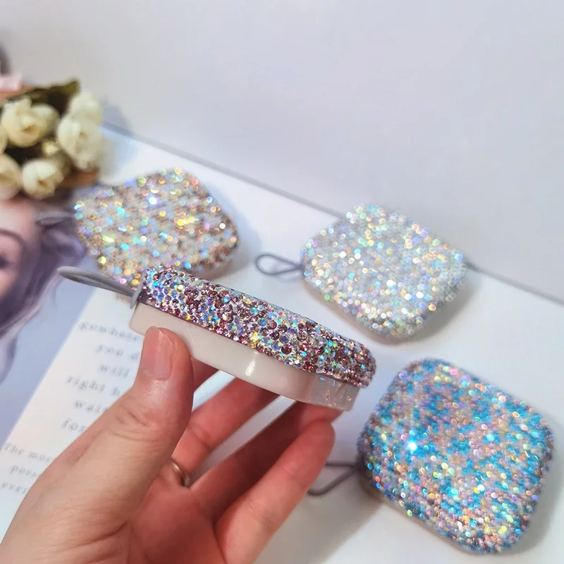 Luxury Rhinestone Air Cushion Puff Box Travel Portable Cosmetic Makeup Case Container With powder puff BB Cream Split bottle