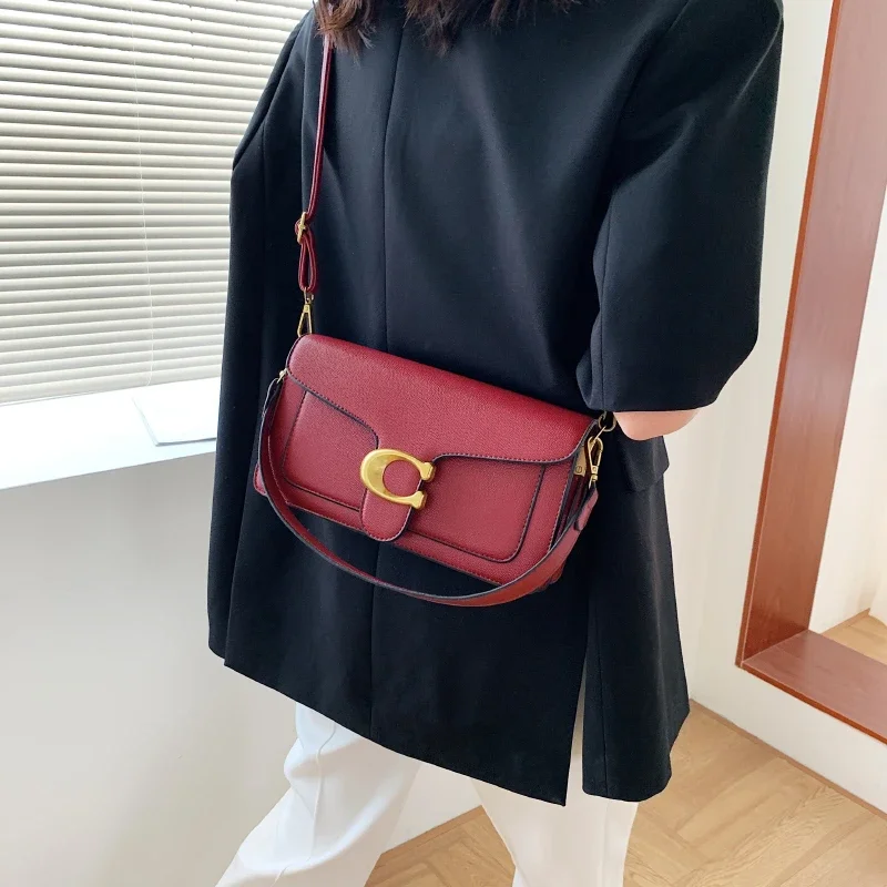 Fashion Women's Single Shoulder Bag Made of PU Leather with Zipper Closure Crossbody Style for Daily Use