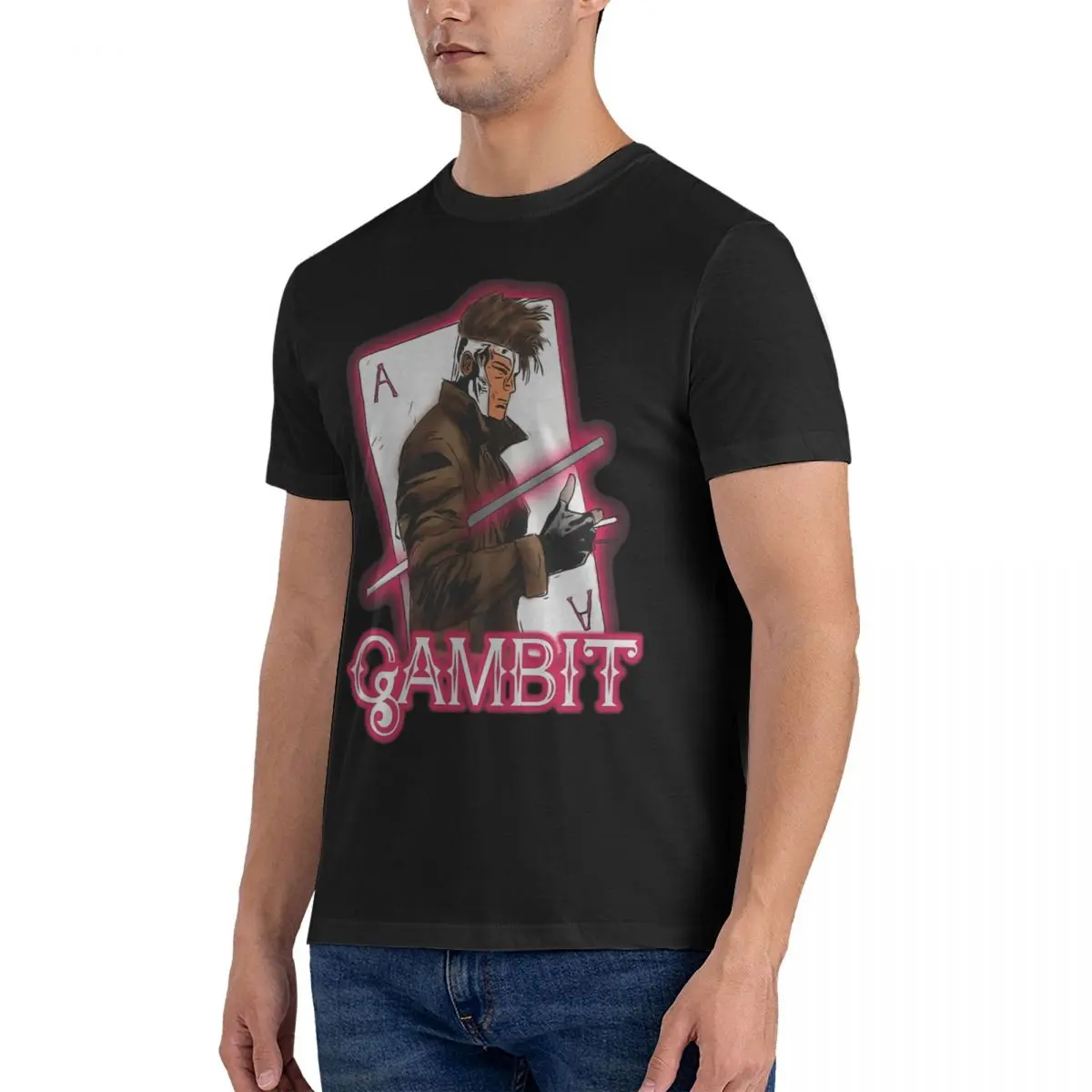 Nowość Xmen T-Shirtgambit t-shirty męskie okrągły kołnierzyk czystej bawełny t-shirty Gambit koszulka z krótkim rękawem pomysł na prezent ubrania