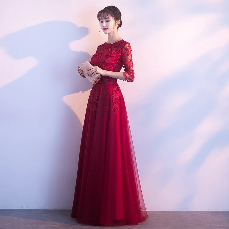 

2022 New Evening Gown 3 Colors Lace Sexy Dress Slim Slim Elegant Party Wedding Evening Dress