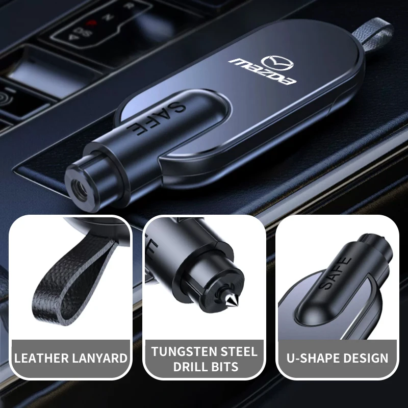 Car Safety Emergency Hammer Auto Emergency Escape Tool For Mazda 6 3 CX5 5 2 323 CX7 Demio Atenza Axela MX30 CX30 CX3