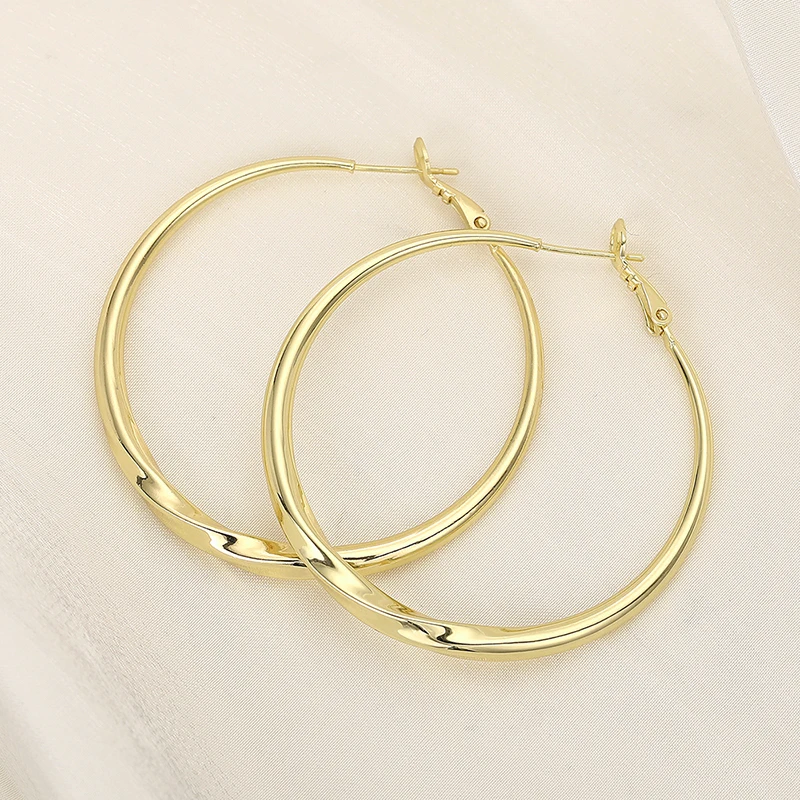 Women's Trendy Big Hoop Circle Earrings, Versatile Accessories