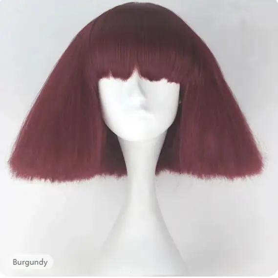 Synthetic Hair Cosplay Wigs Straight Short Dark Brown Silver Grey Dark Blonde Pink Green Blonde Black Wig