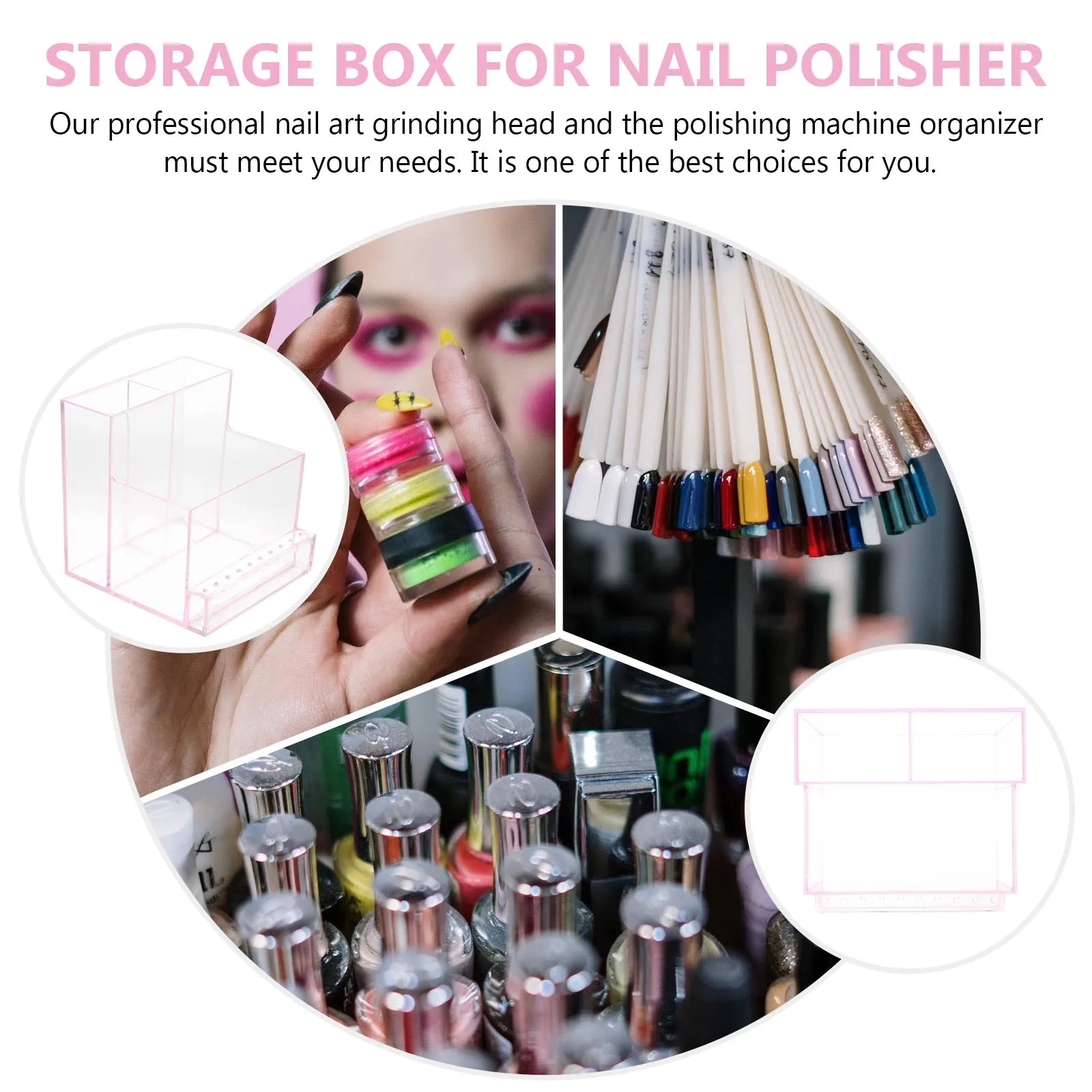 

1pc Head Storage Box For Manicure Polisher Organizer Rack Nail Salon Supply Diy Grinding Head Storage Rack Nail Art Tool
