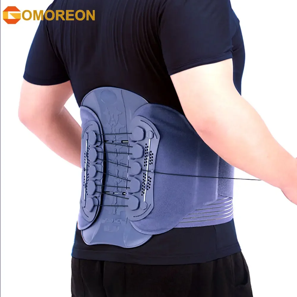 Adjustable Back Brace Lumbar Decompression Waist Sacral Orthosis Support for Sciatica Herniated Discs, With Dual-Pulley System