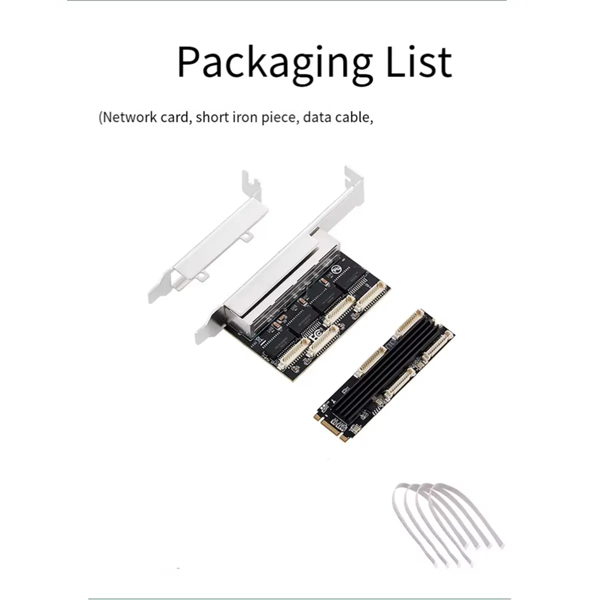 

Сетевая карта M.2 с 4 портами RJ45 Gigabit Ethernet, B+M Key, 10/100/1000 Мбит/с, на чипе RealTek RTL8111H
