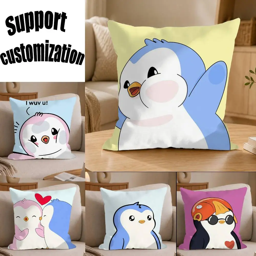 

Lovely Pudgy Penguins Couple Square Sofa Pillow Cover Solid Color Living Room Home Decor Cushion Case
