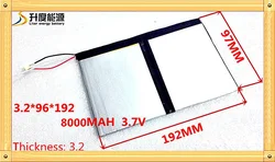 3.7V 8000mAh For Teclast X98 air 3G P98 3G v99i Tablet PC Battery 3 wire Perfect quality of large capacity alternatives