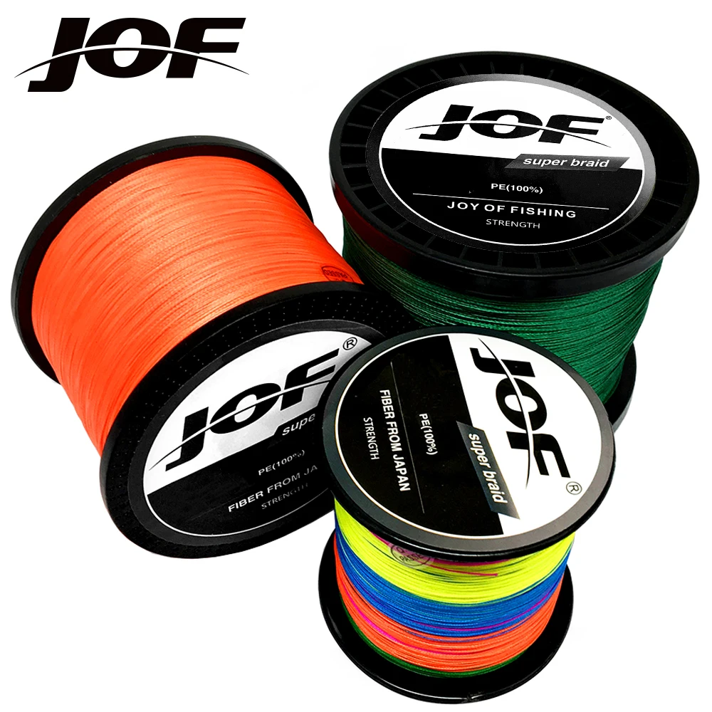 1000M X4 JOF Brand Extra Strong Japanese Multifilament 100% PE Braided Fishing Line Easy Trolling 10LB To 80LB Carp Sea Bass