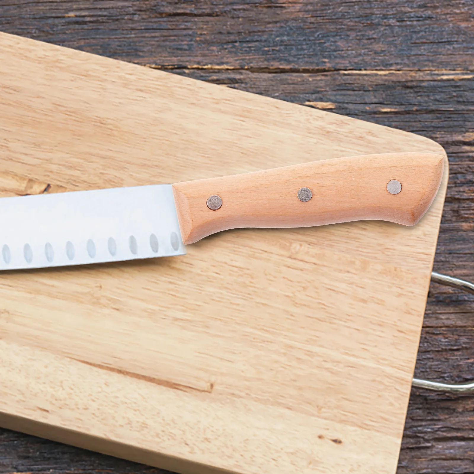 

Kitchen Cutter Handle Replacement Sturdy Polished Wood Comfortable Grip Anti-Skid Cutter Wood Handle Parts Kitchen Supply