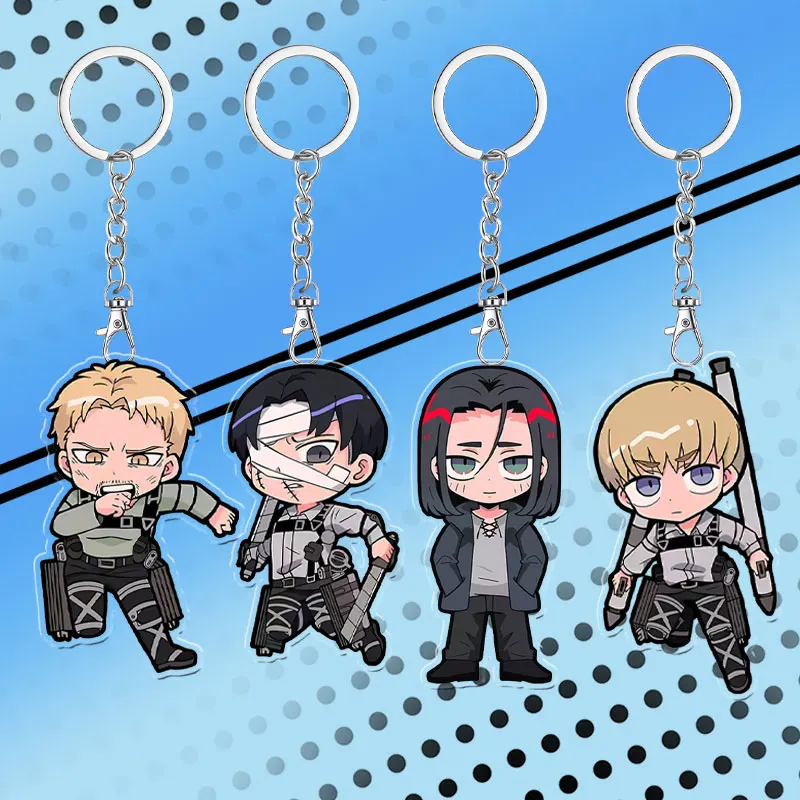 Attack on Titan 6cm Anime Acrylic KeyChain Accessories Bag Pendant Peripheral Key Ring Holiday Collection Friend Gifts Cartoon