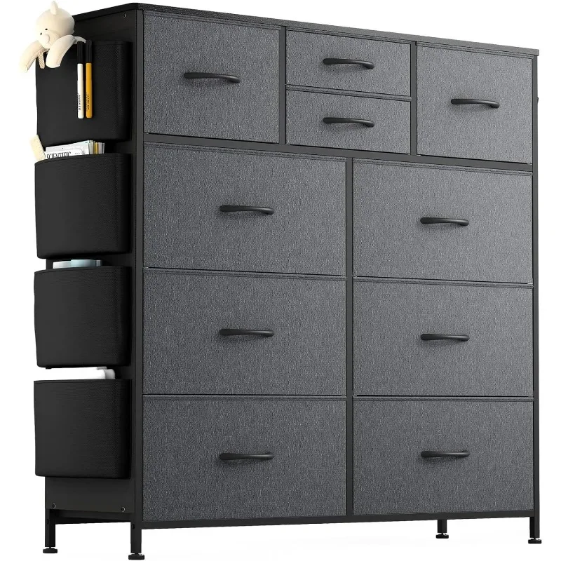 Dresser for Bedroom with 10 Drawers, Chest of Drawers Fabric Storage Tower, Organizer Unit for Living Room, Hallway, Closet